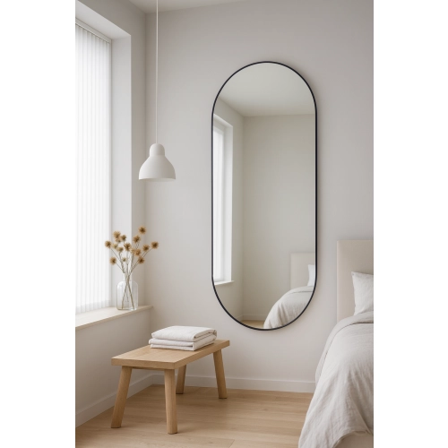 Lustro owalne w ramie czarnej MDF SLIM - OLI - kolor ramy do wyboru